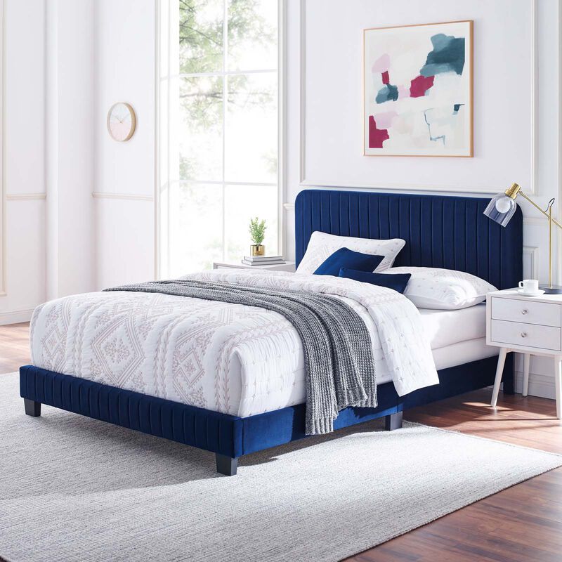 Modway - Celine Channel Tufted Performance Velvet Queen Bed image number 1