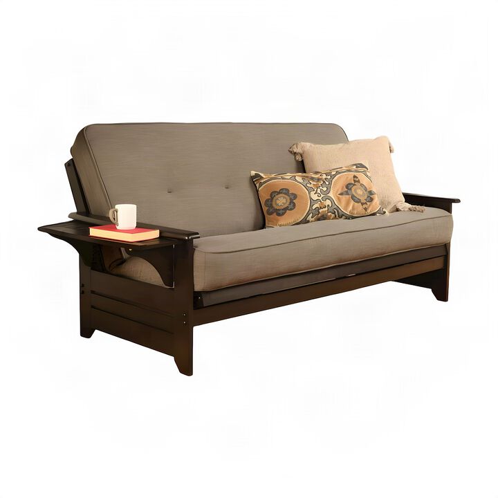 Phoenix Frame-Espresso Finish-Linen Stone Mattress
