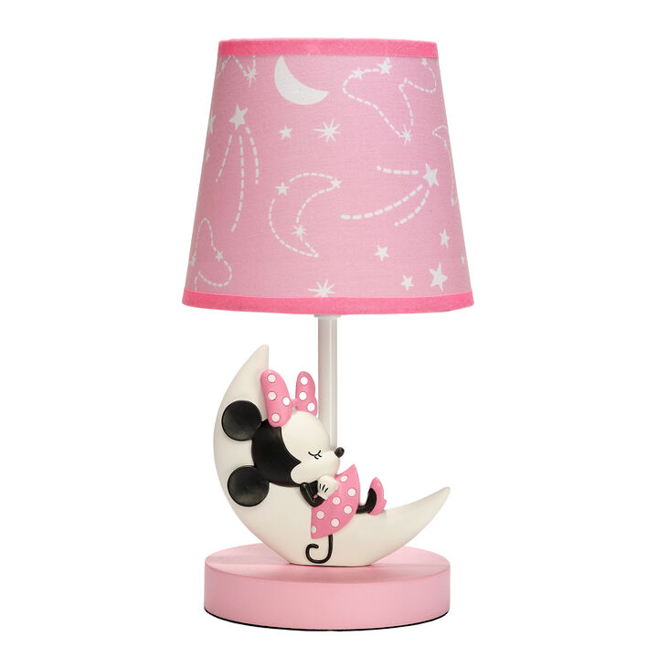 Lambs & Ivy Disney Baby Minnie Mouse Pink Celestial Lamp with Shade & Bulb