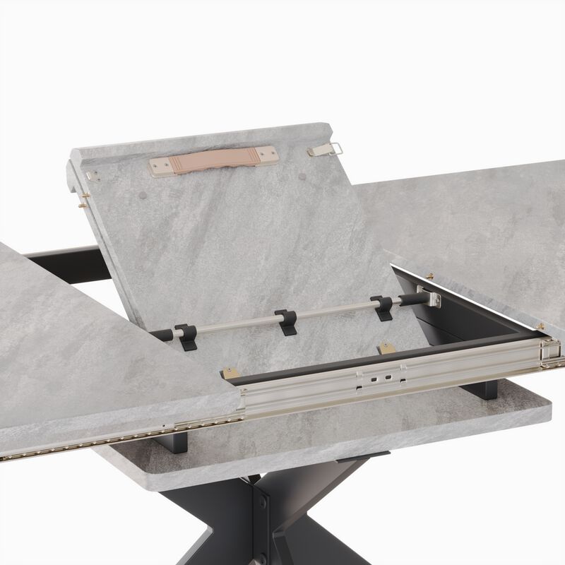 Modern mid-century dining table set - Stylish kitchen table with chairs for home dining