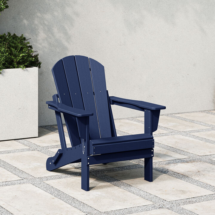 WestinTrends HDPE Outdoor Patio Folding Poly Adirondack Chair