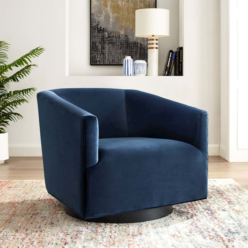 Twist Accent Lounge Performance Velvet Swivel Chair image number 6