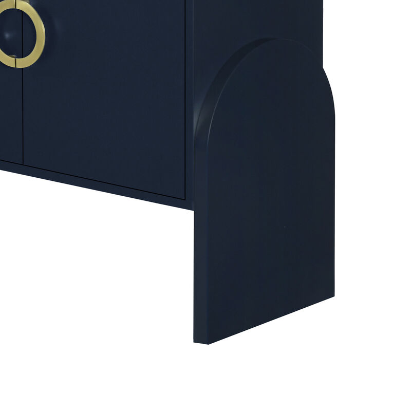 Merax Four-Door Metal Handle Storage Cabinet Desk