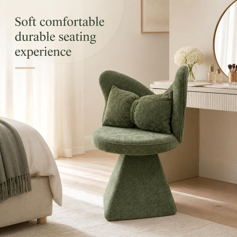 GOODSILO 360 Swivel Butterfly Back Vanity Chair Armless Accent Makeup Seating for Dining, Bedroom, Study and Recreational Use image number 4