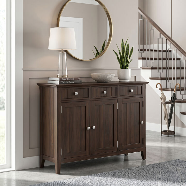Acadian SOLID WOOD 51 inch Wide Transitional Entryway Storage Cabinet in Brunette Brown