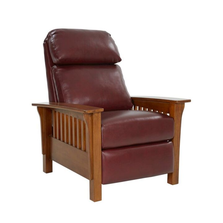 Barcalounger Mission Recliner, Marisol Cabernet / All Leather