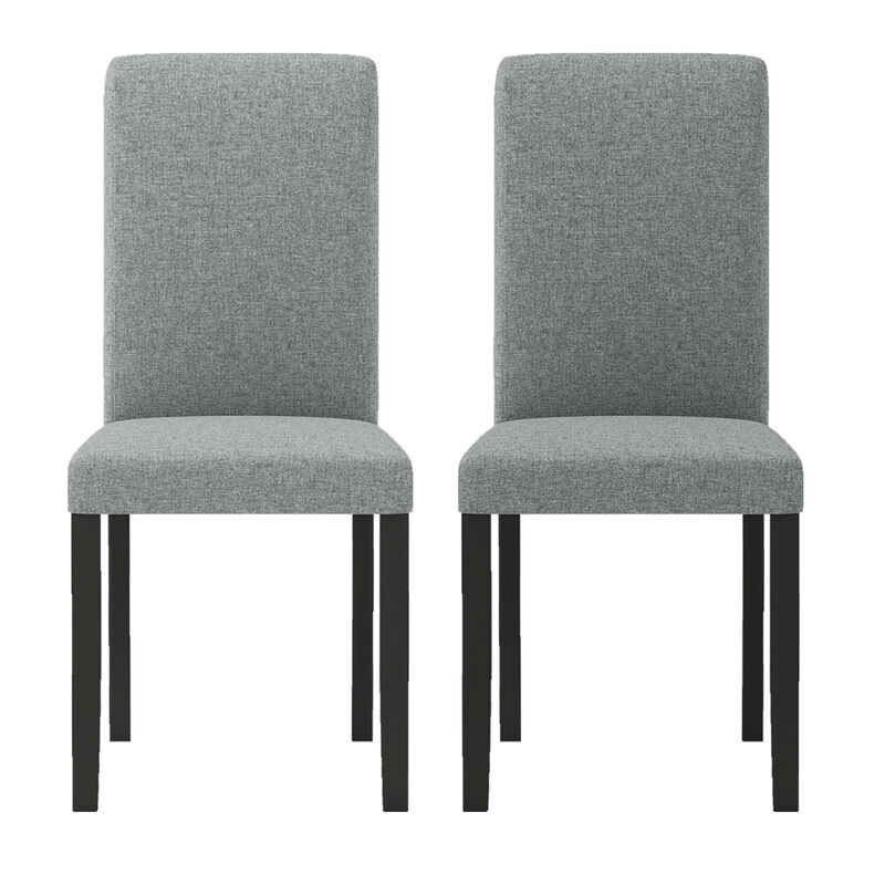 Modern Dining Chair Set of 2 with Mid Century Design and Rubber Wood Legs image number 3