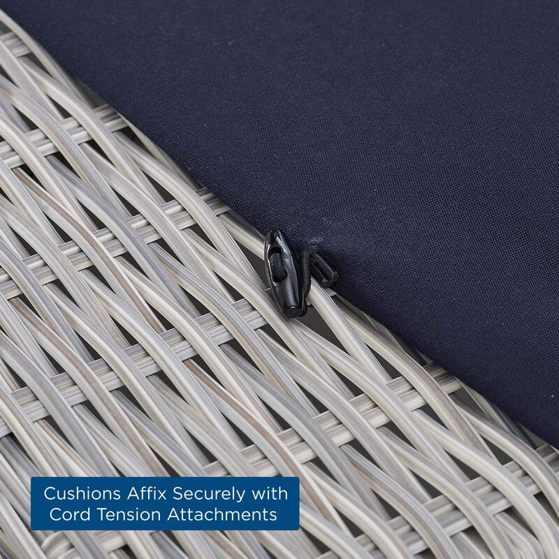 Conway Sunbrella Outdoor Patio Wicker Rattan Ottoman image number 8