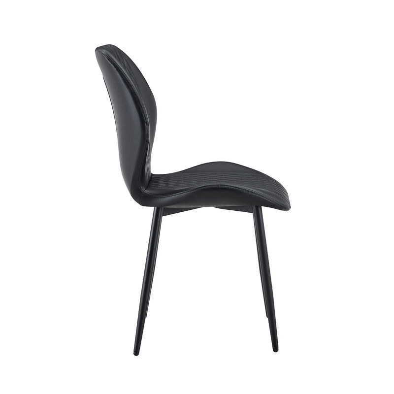 Whisen 4-Pack PU Leather Dining Chairs with Metal Legs, Light Luxury Upholstered Accent Chairs for Dining Room, Office, Study image number 7