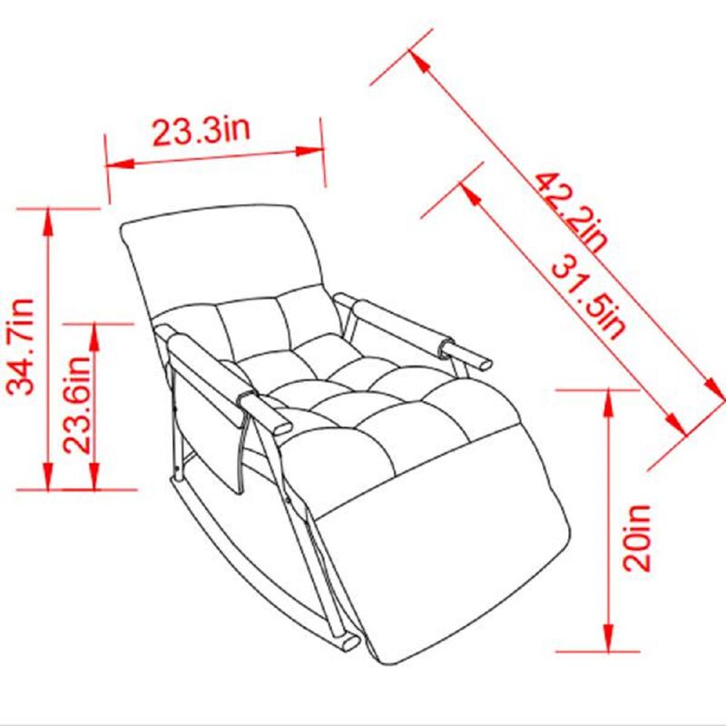 Casual Folding Rocking Chair with Adjustable High Back and Footrest