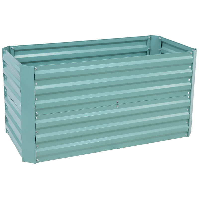 4 x 2 x 2 ft Galvanized Steel Rectangle Raised Garden Bed image number 0