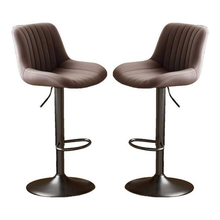 Swivel Bar Stools Set of 2, Upholstered Counter Height Bar Stools with Back and Footrest, 360 Degree Swivel Kitchen Island Chairs, Modern Barstools for Kitchen Counter, Home Bar, Dining