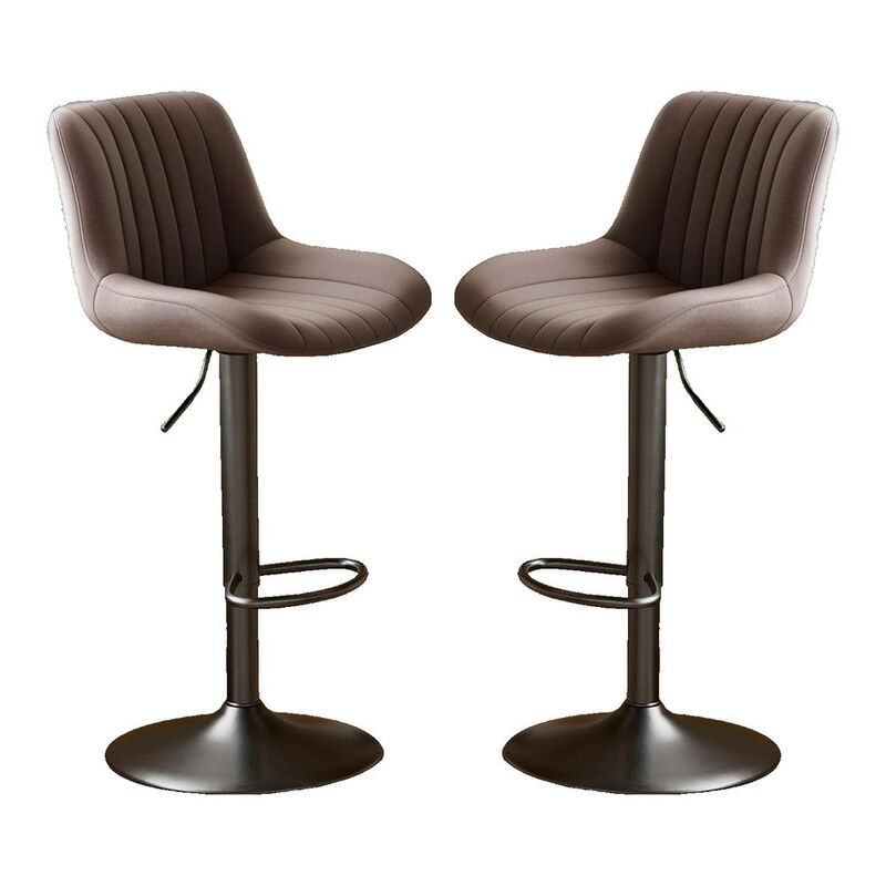 Swivel Bar Stools Set of 2, Upholstered Counter Height Bar Stools with Back and Footrest, 360 Degree Swivel Kitchen Island Chairs, Modern Barstools for Kitchen Counter, Home Bar, Dining image number 0