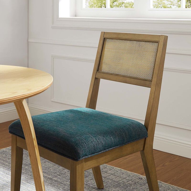 Nimba Faux Rattan Fabric Dining Chairs Set of 2 image number 9