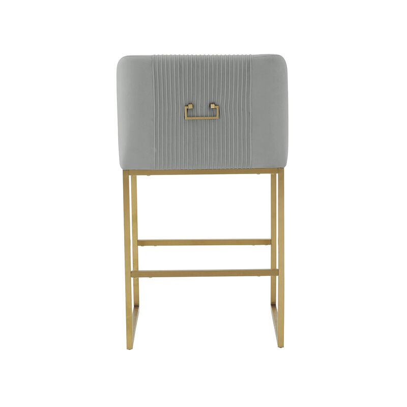 Tov Furniture Lisa Grey Pleated Velvet Counter Stool image number 5