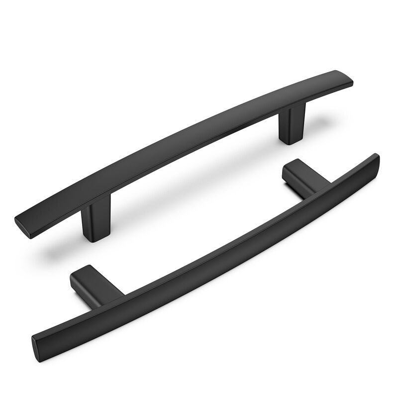 homdiy 20 Pack Cabinet Handles Black Cabinet Pulls 3-3/4"" Hole Centers Kitchen Pulls Matte Black Curved Arch Handles for Dresse