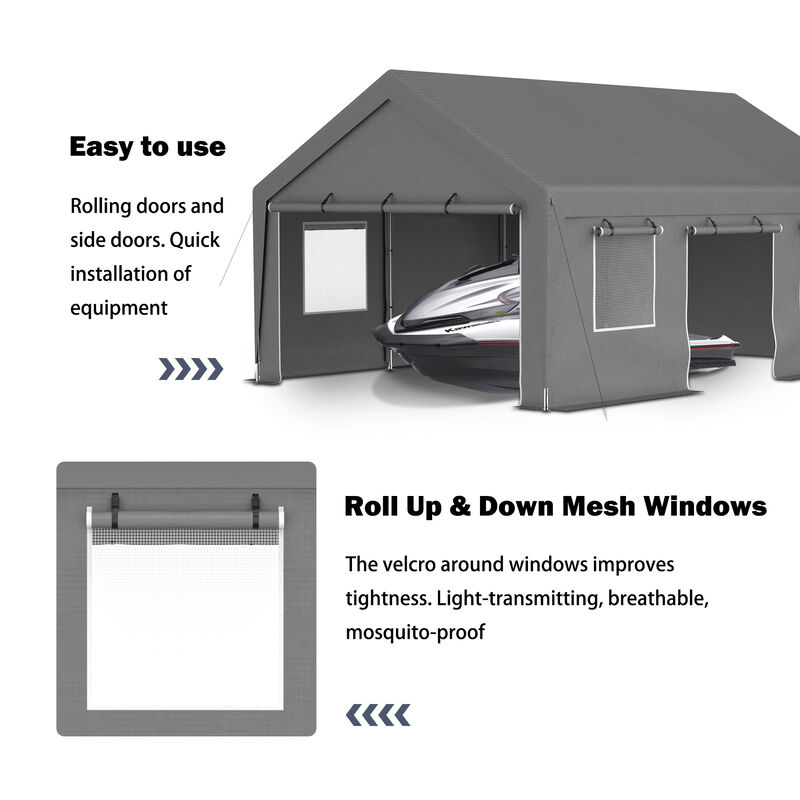 13'x20' Canopy with 2 Roll-Up Doors image number 7