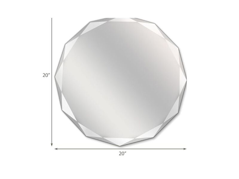 20" Round Frameless Vanity Mirror &ndash; Beveled Edge Wall D&eacute;cor