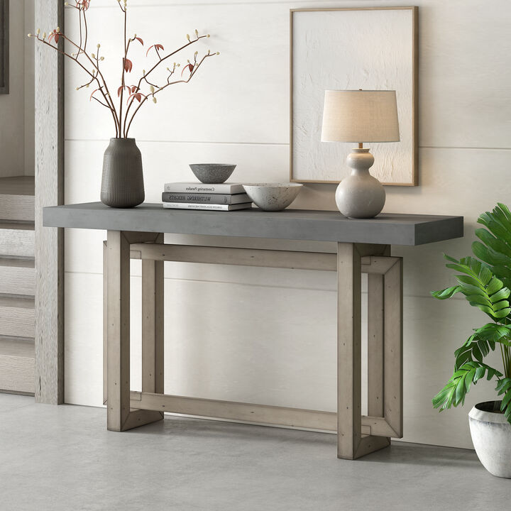 Merax Contemporary Console Table with Wood Top