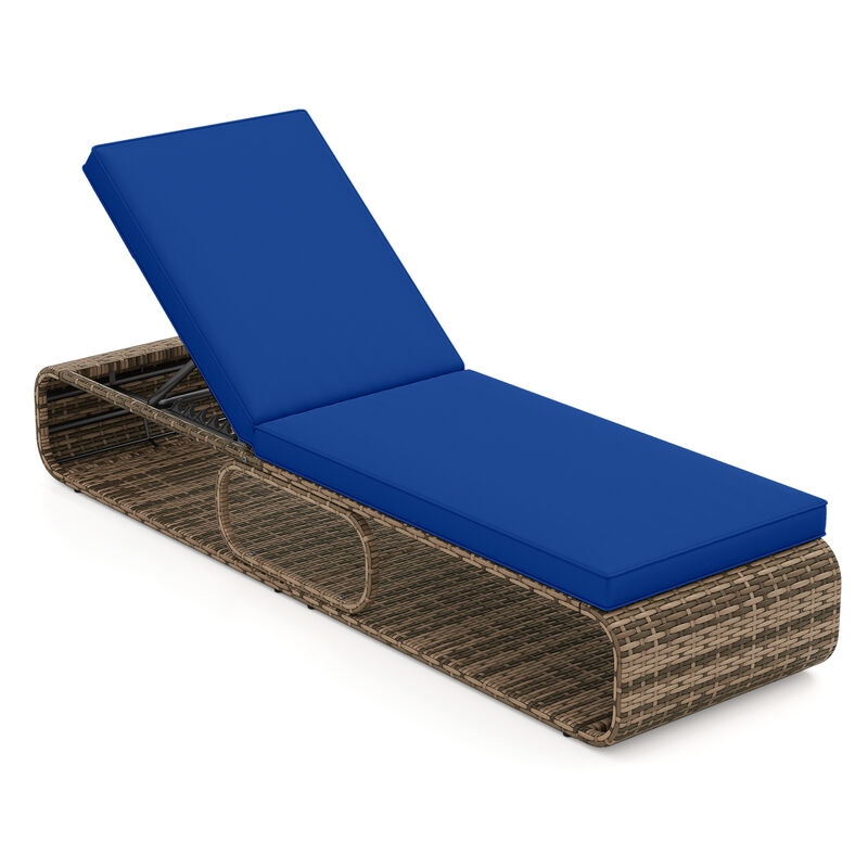 PE Rattan Patio Chaise Lounge Chair with 7-Position Reclining Backrest image number 0