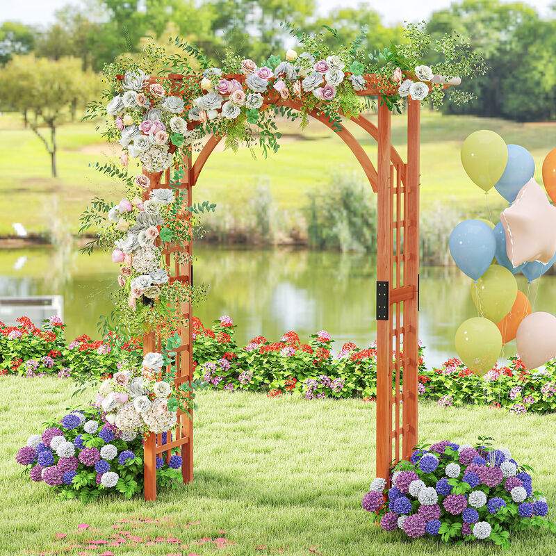 Outdoor Garden Archway Pergola with Lattice Trellis &ndash; Perfect for Climbing Vines & Bridal Decor