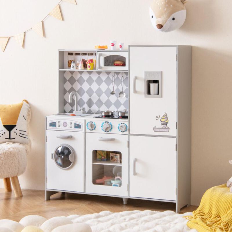 Hivvago Pretend Play Kitchen for Kids Aged 3+ with Real Sounds and Lights