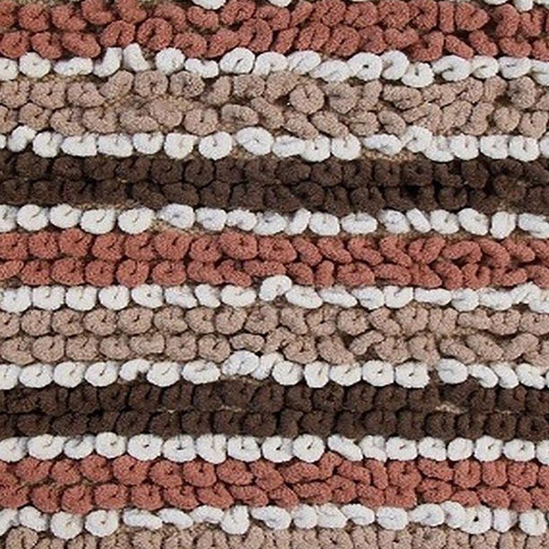 Dense Lush Pile Of This Luxurious Yarn Dyed Multi Colored Bath Rug With Non-Skid Back Is Super Soft 24" X 40" Brown/Taupe/White