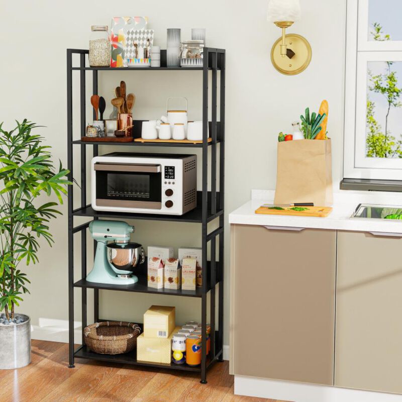 Hivvago 5-Tier Bookshelf with Adjustable and Tiltable Shelves