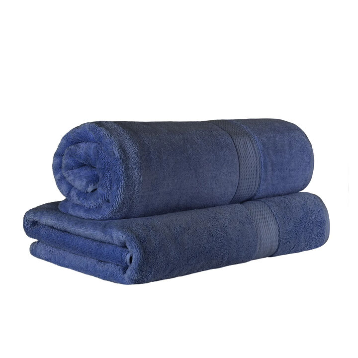 Egyptian Cotton Plush Bath Sheet Set of 2, Soft Absorbent Towels