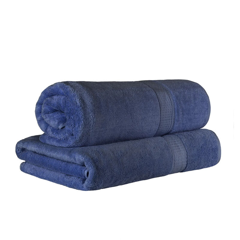 Egyptian Cotton Plush Bath Sheet Set of 2, Soft Absorbent Towels image number 0
