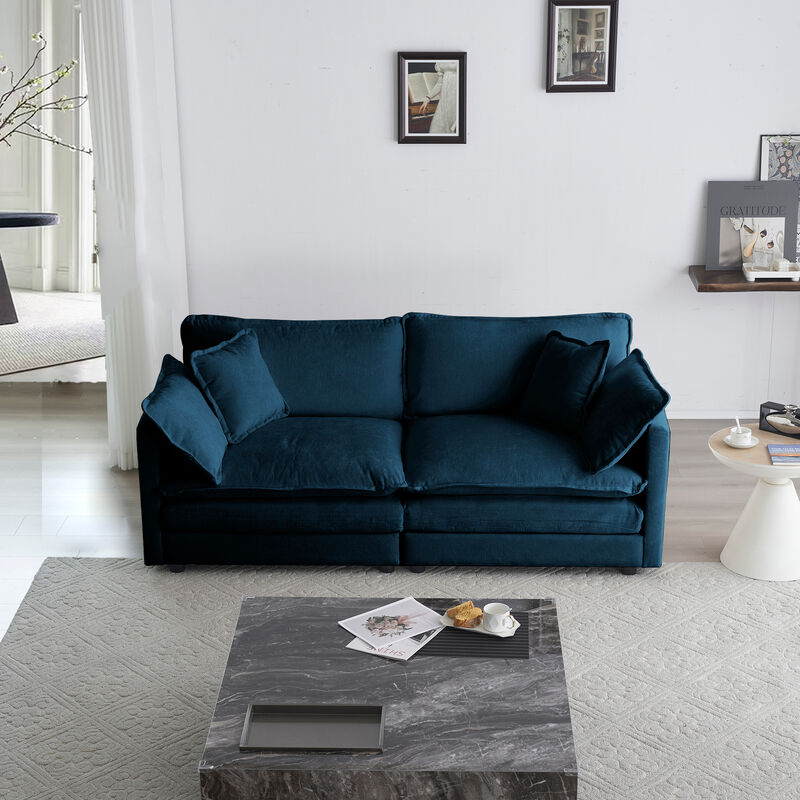 Modern Fabric Loveseat Sofa Couch image number 1