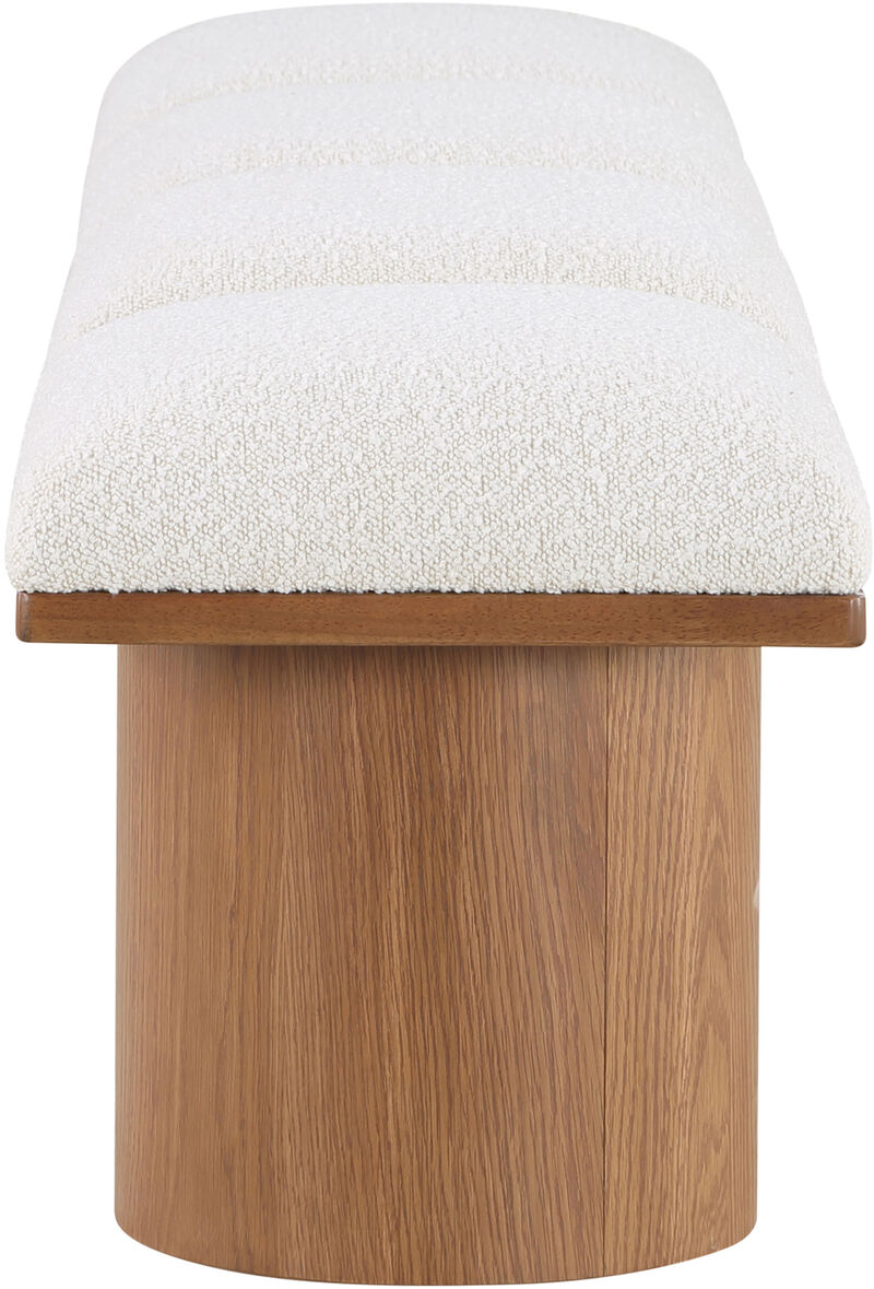 Meridian Furniture Pavilion Cream Boucle Fabric Bench