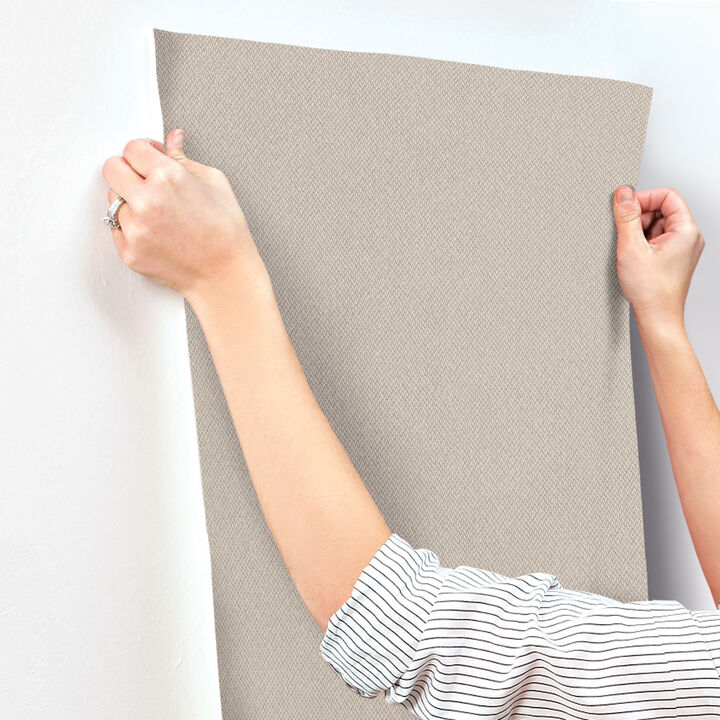 Tisket A Tasket Grey Basketweave Wallpaper