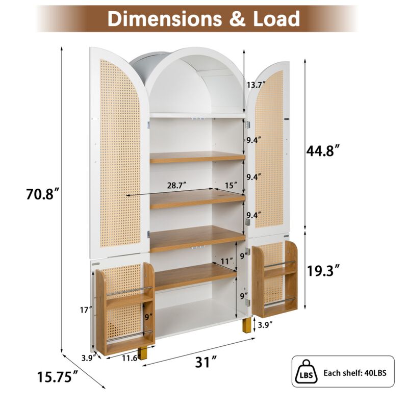 Arched Rattan Door Storage Cabinet image number 9