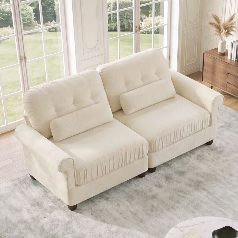 Septex Mid Century Modern Chenille Loveseat Sofa image number 8