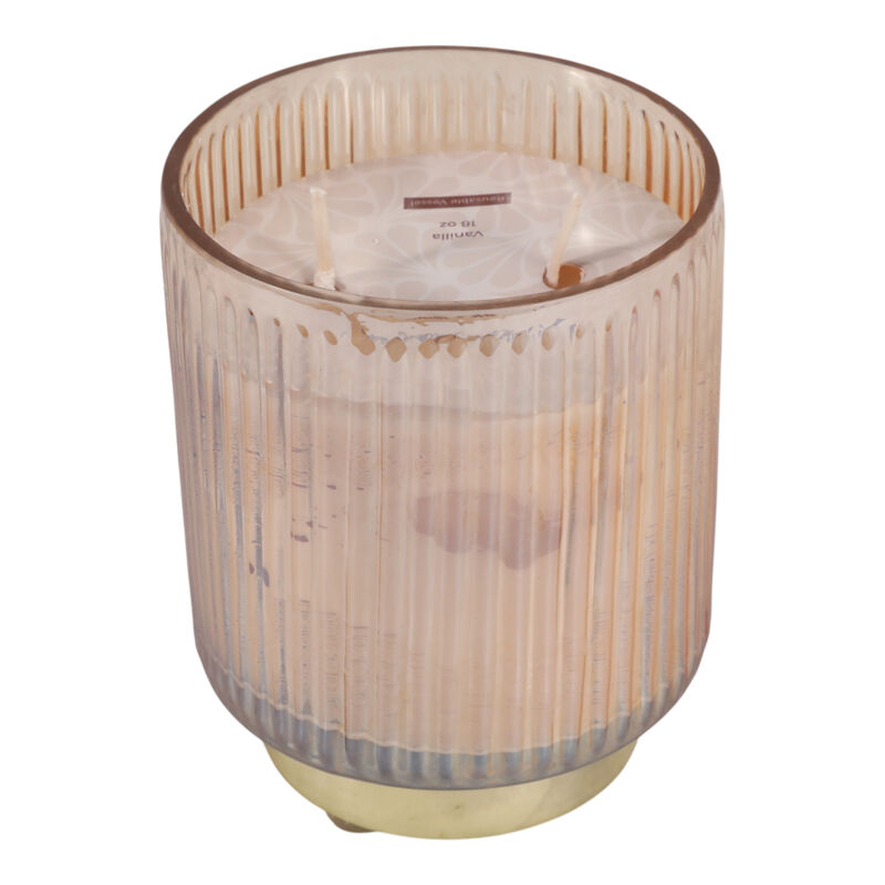 5" 18 Oz Vanilla Glass Candle image number 3