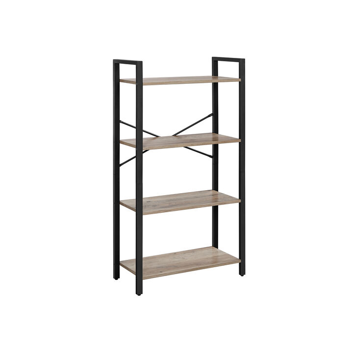 Elegant 4-Tier Bookshelf: Standing Unit for Stylish Living Room Storage