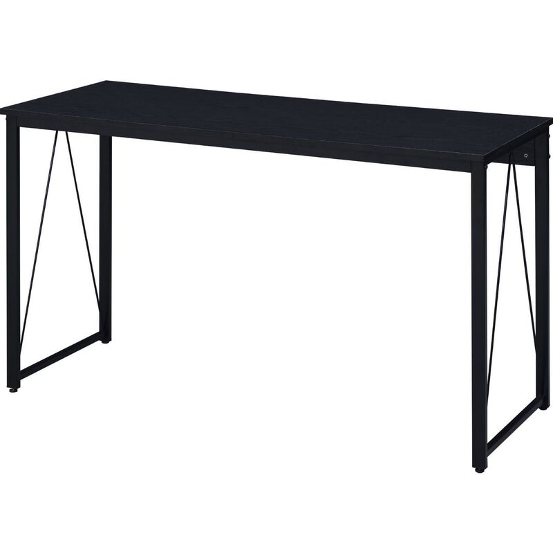 Writing Desk with V Shaped Metal Accent, Black-Benzara image number 1