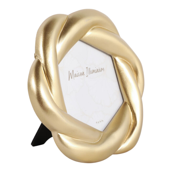 4x4" Twisted Photo Frame, Gold