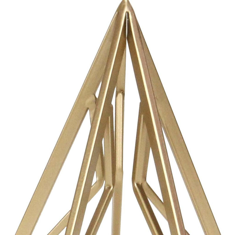 HomeRoots 10" Gold Metal Open Geometric Tabletop Sculpture image number 4