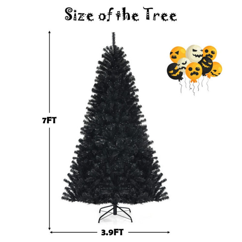 7ft Spooky Christmas Tree with Purple LED Lights image number 2