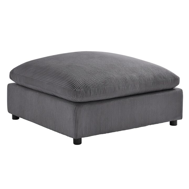 Casella Charcoal Corduroy Ottoman