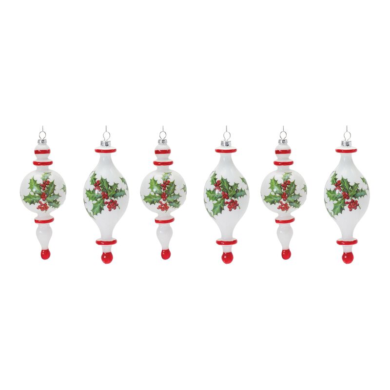 Drop Ornament (Set of 6) 7.75"H Glass