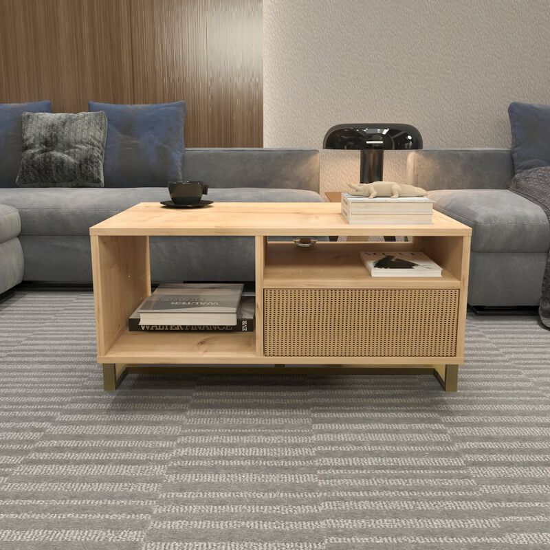 Decorotika Utopia Coffee Table Sapphire Oak Hazeran