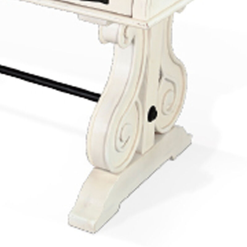 Fenil Writing Desk with Power Strip and 3 Drawer, White Mindi Mahogany image number 3