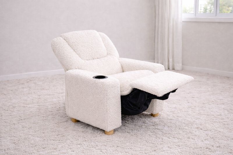 Beige Kid Push-back Recliner image number 3
