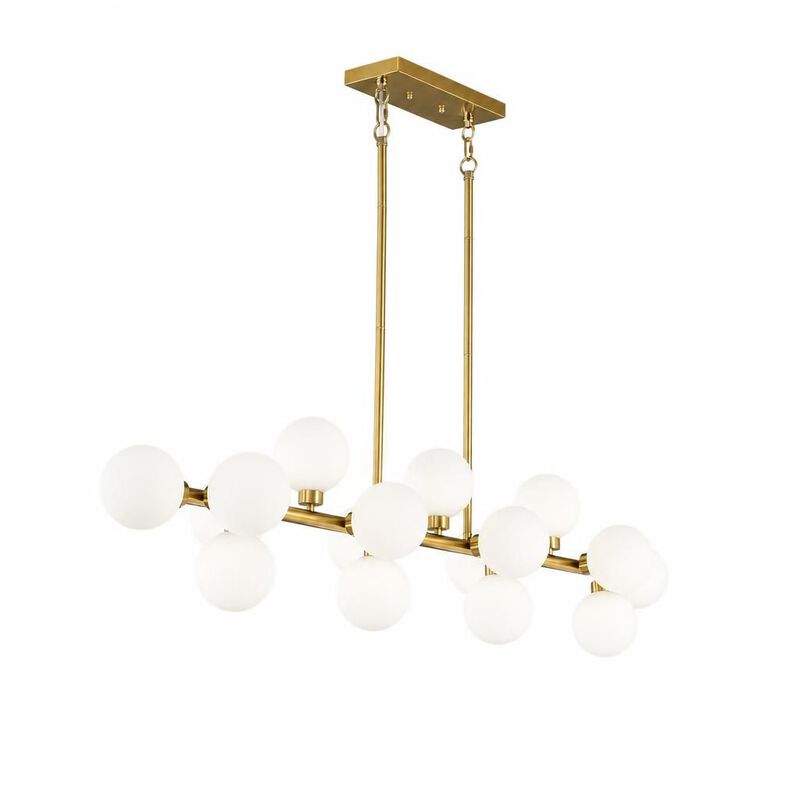 ELEMENT ACE 16-Light Modern Farmhouse Ceiling Pendant Hanging Light Fixture with Opal Glass Shade for Dining Room and Kitchen Island image number 0