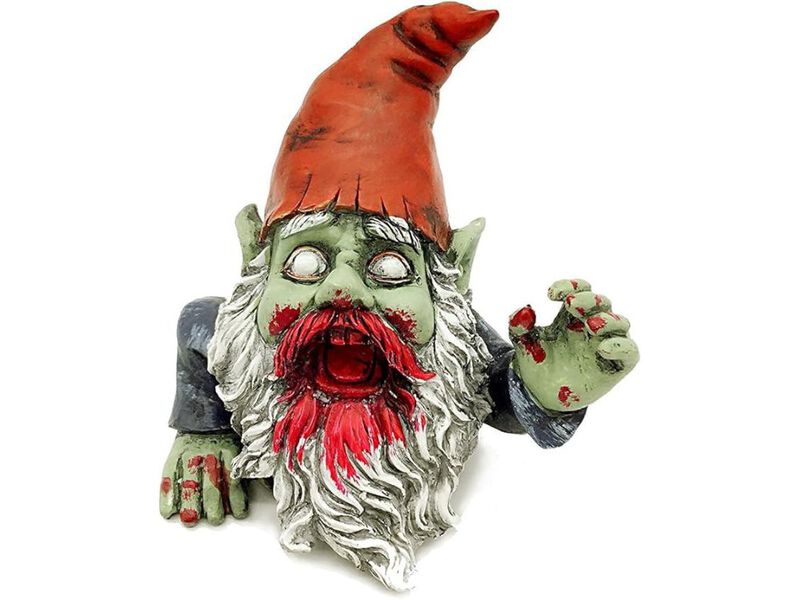Zombie Gnome Garden Statue &ndash; Scary Halloween Outdoor Decoration for Lawn, Porch & Patio Display image number 0