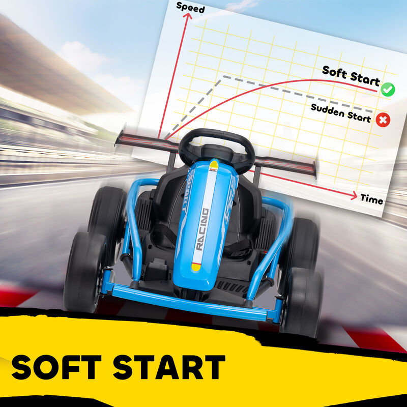 BreeBe 24V 7AH Kids Electric Go Kart, 8.1 MPH Battery Powered Drift Kart with Dual Motors, Soft Start image number 5