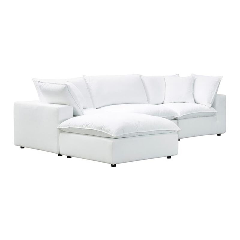 TOV Furniture Cali Pearl Modular White Upholstered 4 Piece Sectional image number 1